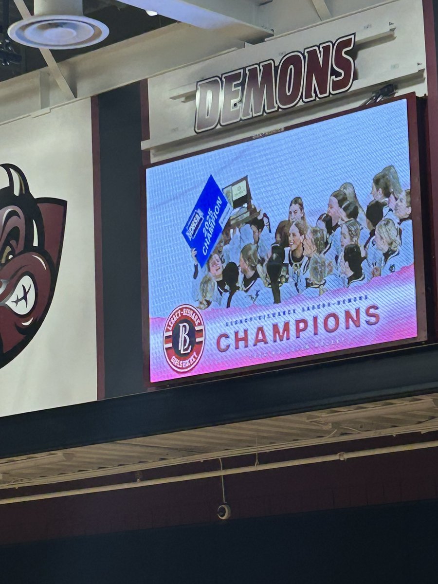 This is pretty cool to see. Freshman A final Legacy vs. Bismarck basketball. Everyone watching girls hockey win the state championship.