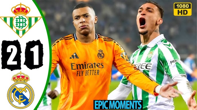 Real Betis 2-1 Real Madrid (La Liga) 2025.03.01 Mbappe bị thay ra
