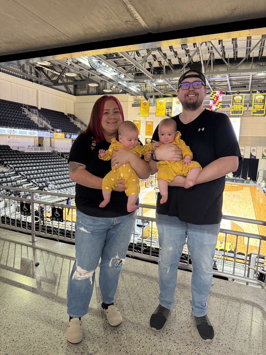 BrewsephWoW's tweet photo. Had a great time at the @UMBCPepBand and @UMBCDrumline Alumni Day! The twins loved all the music from the band. https://t.co/OEVL74vW2t