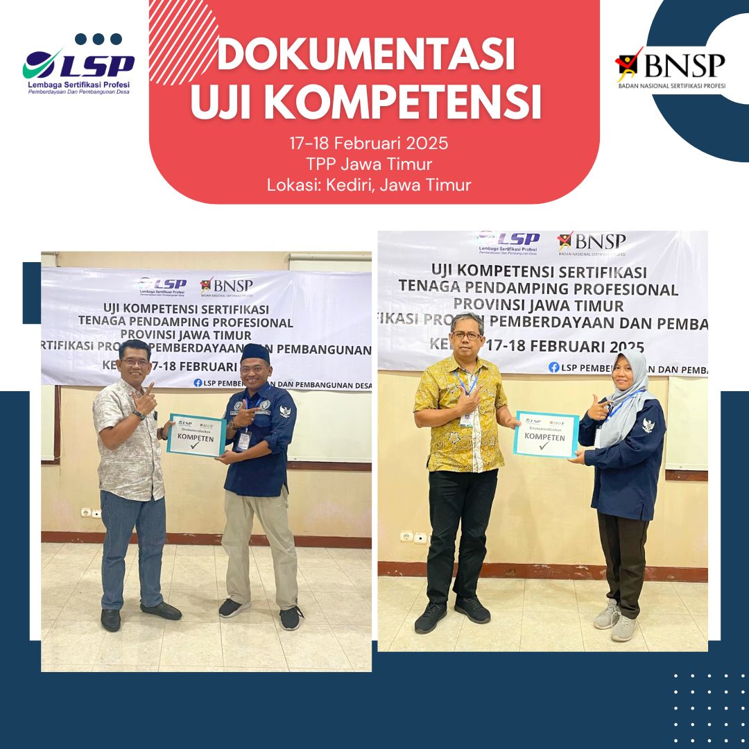 LSPP2D's tweet image. Dokumentasi dari para peserta TPP Prov. Jawa Timur dengan semangat kompeten telah berjalan dengan harmoni dan lancar. Bertempat di TUK Kediri, Jawa Timur.

Salam &quot;Kompeten&quot;. ✅✅

Asesor yang bertugas:
- Mohammad Sabri
- Choiril Akbar
- Achmad Labib
- Sukoyo
- Nurul Hadi