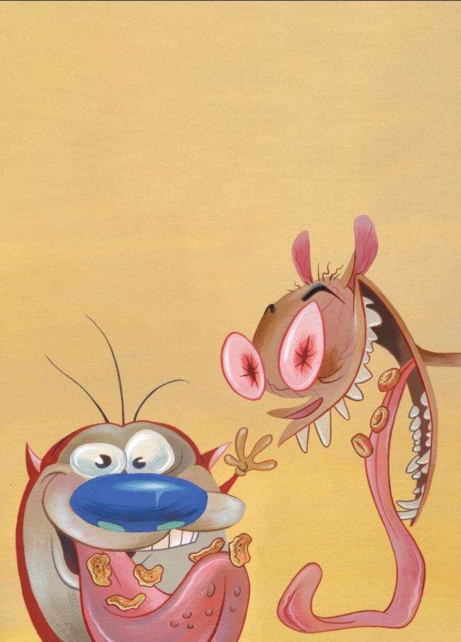 Concept art for the canceled ultimate addition Ren and Stimpy DVD cover