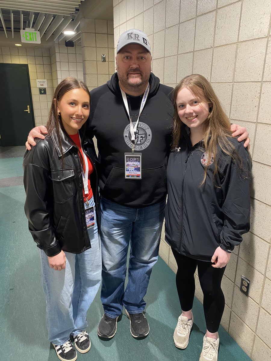 Congratulations to Mya Mannausau (RRHS) and Leah Bensley (GFC) on being selected to the All State Tournament Team😤 Also congratulations Head Coach Kelly Kilgore on being selected as the ND State Coach of the Year! <a href="/KnightRiderHcky/">KnightRiders Hockey</a> #KROD