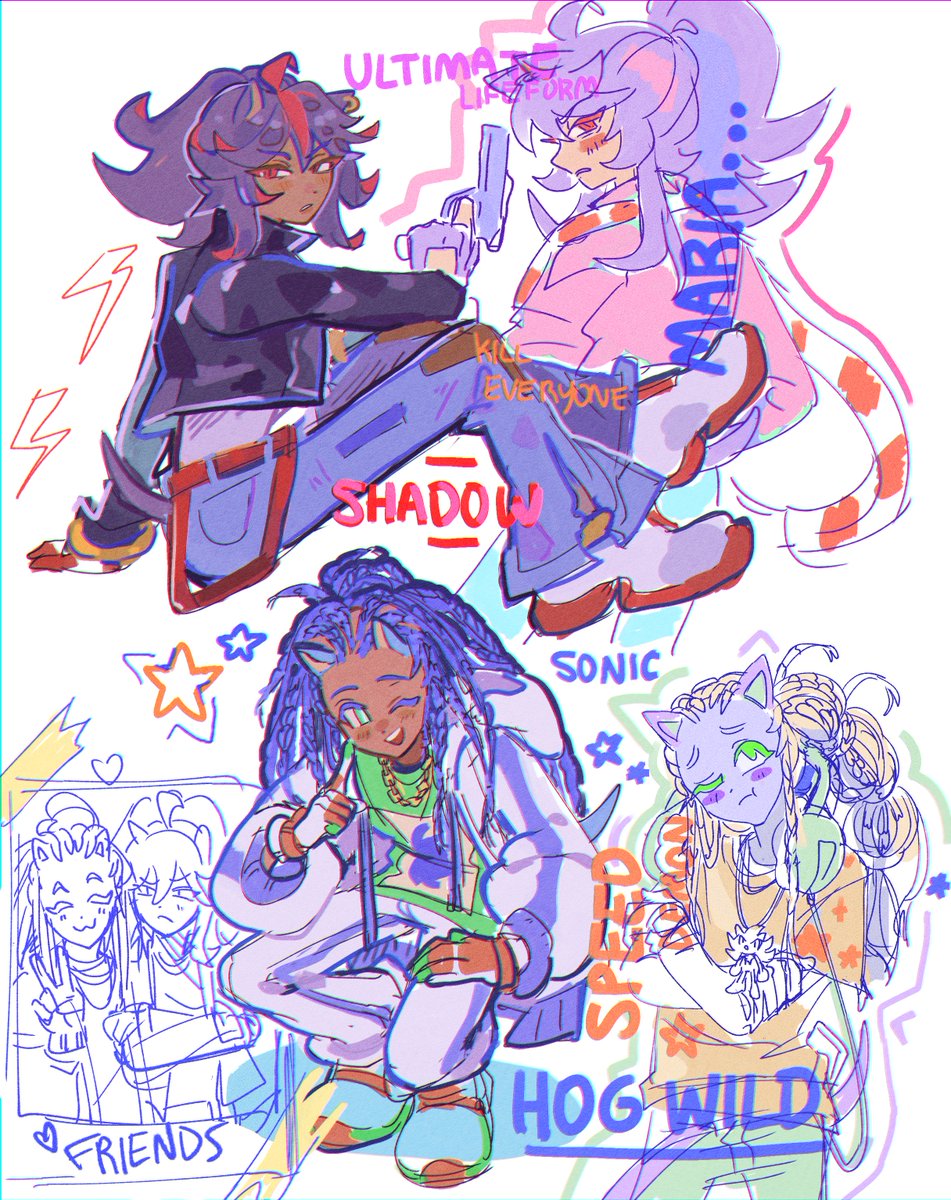 #sonic and #shadow gijinkas