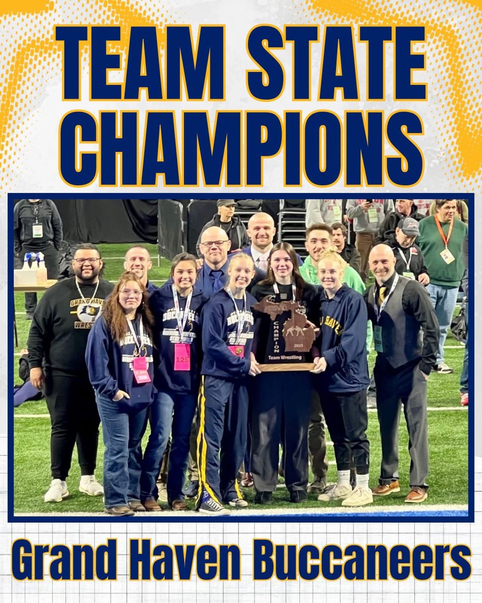 History Made! The first MHSAA Girls Wrestling Team State Champions! Go Bucs!