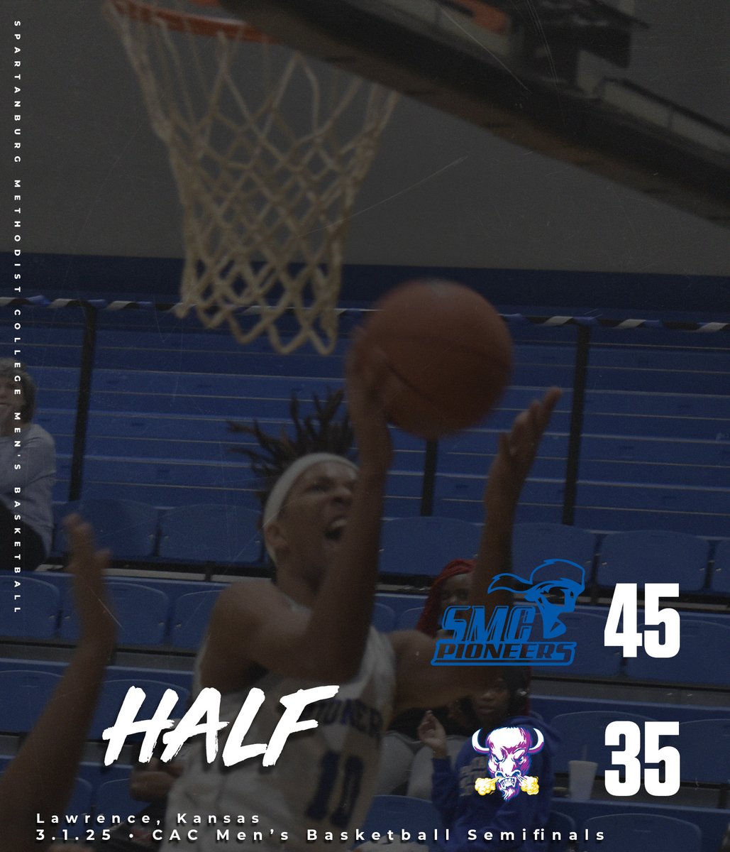 SMC PIONEERS (@gosmcpioneers) on Twitter photo Men's Basketball • <a href="/GOSMCBASKETBALL/">Spartanburg Methodist College - Men’s Basketball</a> leads Arkansas Baptist, 45-35 in the 2025 CAC Men's Basketball Tournament Semifinal. The Pioneers are shooting 62.1% from the field and 63.6% (7 of 11) from the 3-point line. #RollNeers #NAIAHoops Men's Basketball • <a href="/GOSMCBASKETBALL/">Spartanburg Methodist College - Men’s Basketball</a> leads Arkansas Baptist, 45-35 in the 2025 CAC Men's Basketball Tournament Semifinal. The Pioneers are shooting 62.1% from the field and 63.6% (7 of 11) from the 3-point line. #RollNeers #NAIAHoops
