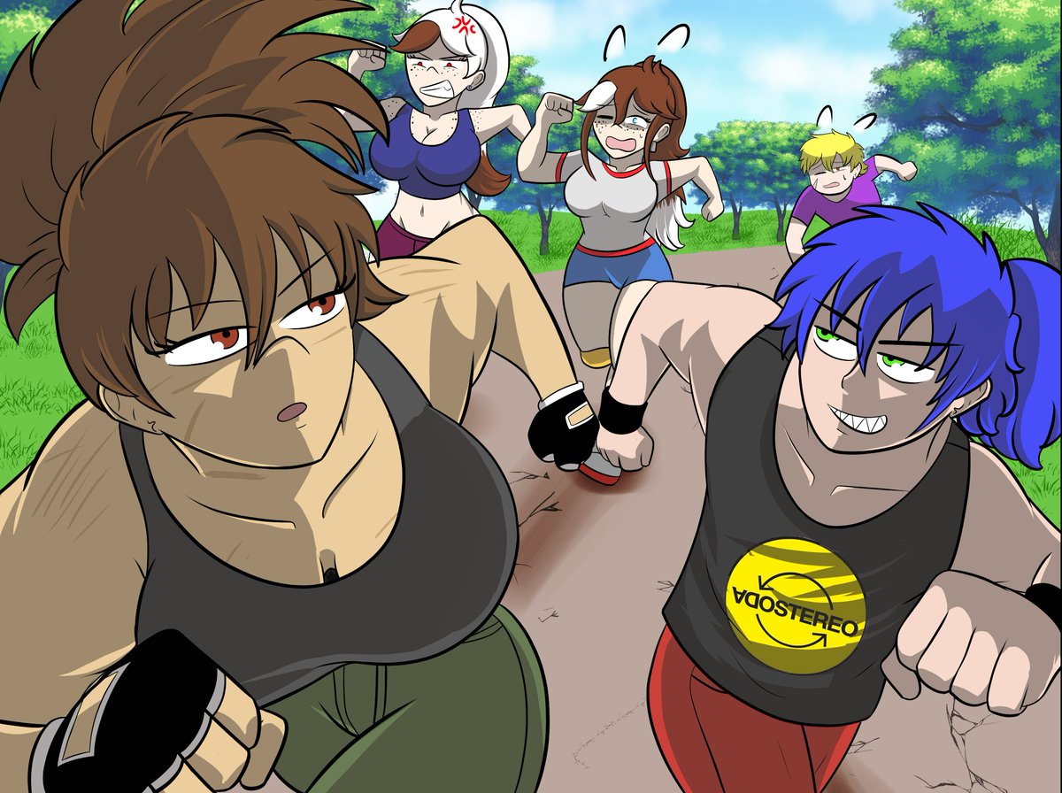 ConnorKJ26's tweet photo. Sylvia esta vez no se quedo con Irina... Aunque eso no cambia que situacion. La rutina de ejercicios continua :3 @Roberto53964201 @CorbatasDraws 
#digitalart #sinkids #TLH #originalcharacters #ejercicio https://t.co/ZZCAaazWim
