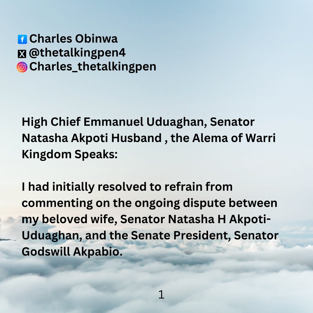 Thetalkingpen4's tweet photo. High Chief Emmanuel Uduaghan, Senator Natasha Akpoti Husband Speaks:

Burna Lambo Zelensky Russia Ramadan Isco Putin Akpabio Biden to Trump May Allah #Charlesthetalkingpen Arewa Jos https://t.co/kqNnsq1PSD