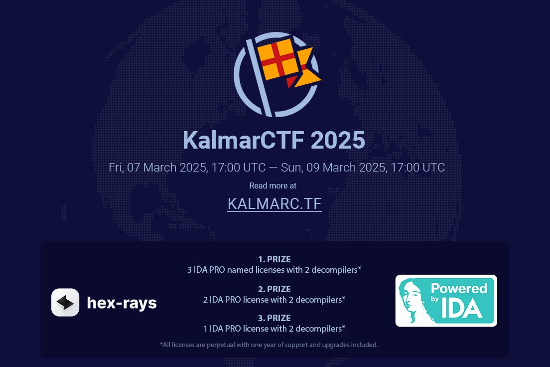 Kalmarunionen (@kalmarunionendm) on Twitter photo #๐๐ฎ๐น๐บ๐ฎ๐ฟ๐๐ง๐ ๐ฎ๐ฌ๐ฎ๐ฑ ๐ถ๐ ๐ท๐๐๐ ๐ฎ๐ฟ๐ผ๐๐ป๐ฑ ๐๐ต๐ฒ ๐ฐ๐ผ๐ฟ๐ป๐ฒ๐ฟ - ๐ฐ๐ผ๐บ๐ฒ ๐ฐ๐ผ๐บ๐ฝ๐ฒ๐๐ฒ ๐๐ถ๐๐ต ๐๐ต๐ฒ ๐ฏ๐ฒ๐๐ ๐ฐ๐ผ๐บ๐ฝ๐ฒ๐๐ถ๐๐ถ๐๐ฒ ๐ต๐ฎ๐ฐ๐ธ๐ฒ๐ฟ๐ ๐ณ๐ฟ๐ผ๐บ ๐ฎ๐ฟ๐ผ๐๐ป๐ฑ ๐๐ต๐ฒ ๐๐ผ๐ฟ๐น๐ฑ ๐ฎ๐ป๐ฑ ๐๐ถ๐ป ๐ด๐ฟ๐ฒ๐ฎ๐ ๐ฝ๐ฟ๐ถ๐๐ฒ๐! (6x IDAPro from <a href="/HexRaysSA/">Hex-Rays SA</a>) #CTF #๐๐ฎ๐น๐บ๐ฎ๐ฟ๐๐ง๐ ๐ฎ๐ฌ๐ฎ๐ฑ ๐ถ๐ ๐ท๐๐๐ ๐ฎ๐ฟ๐ผ๐๐ป๐ฑ ๐๐ต๐ฒ ๐ฐ๐ผ๐ฟ๐ป๐ฒ๐ฟ - ๐ฐ๐ผ๐บ๐ฒ ๐ฐ๐ผ๐บ๐ฝ๐ฒ๐๐ฒ ๐๐ถ๐๐ต ๐๐ต๐ฒ ๐ฏ๐ฒ๐๐ ๐ฐ๐ผ๐บ๐ฝ๐ฒ๐๐ถ๐๐ถ๐๐ฒ ๐ต๐ฎ๐ฐ๐ธ๐ฒ๐ฟ๐ ๐ณ๐ฟ๐ผ๐บ ๐ฎ๐ฟ๐ผ๐๐ป๐ฑ ๐๐ต๐ฒ ๐๐ผ๐ฟ๐น๐ฑ ๐ฎ๐ป๐ฑ ๐๐ถ๐ป ๐ด๐ฟ๐ฒ๐ฎ๐ ๐ฝ๐ฟ๐ถ๐๐ฒ๐! (6x IDAPro from <a href="/HexRaysSA/">Hex-Rays SA</a>) #CTF