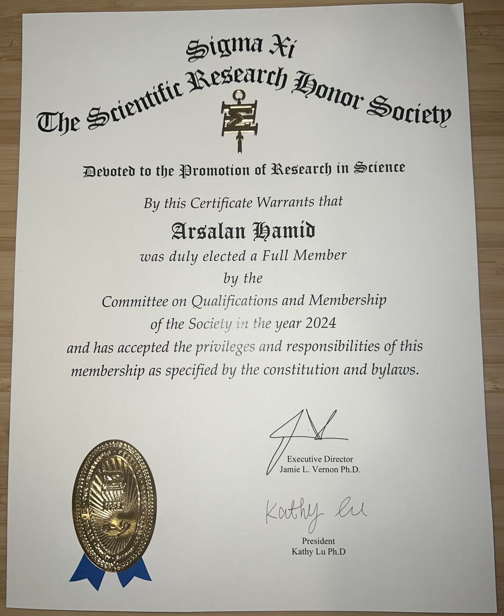 Arsalan Hamid (@arsalanhamid93) on Twitter photo Honored to be inducted to the Sigma Xi Research Honor Society!!
Thankful to all my mentors and family for their support!
<a href="/SigmaXiSociety/">SigmaXi</a>
<a href="/BCMDeptMedicine/">BCM Department of Medicine</a> <a href="/BCM_CVRI/">BCM_CVRI</a> <a href="/BCMHeart/">BCM Cardiology</a> <a href="/UMMCMedicine/">UMMC Department of Medicine</a> <a href="/UMMCnews/">The University of Mississippi Medical Center</a> Honored to be inducted to the Sigma Xi Research Honor Society!!
Thankful to all my mentors and family for their support!
<a href="/SigmaXiSociety/">SigmaXi</a>
<a href="/BCMDeptMedicine/">BCM Department of Medicine</a> <a href="/BCM_CVRI/">BCM_CVRI</a> <a href="/BCMHeart/">BCM Cardiology</a> <a href="/UMMCMedicine/">UMMC Department of Medicine</a> <a href="/UMMCnews/">The University of Mississippi Medical Center</a>