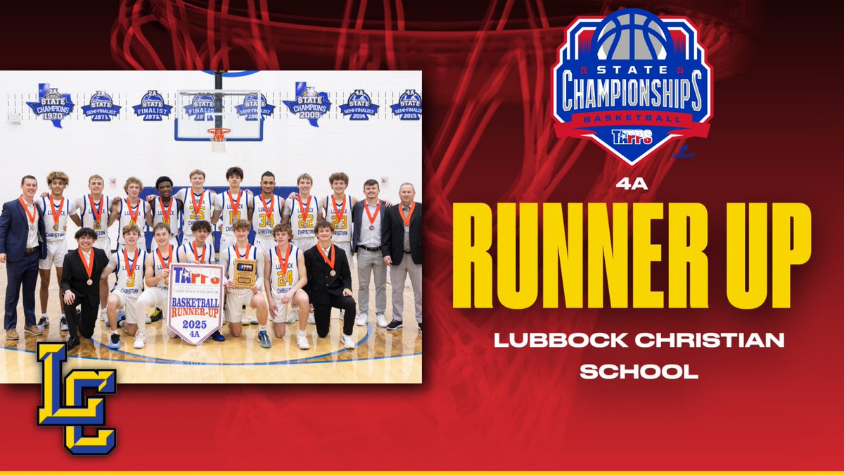 Congratulations to Lubbock Christian School, your TAPPS 2025 4A Boys State Runner Up!!