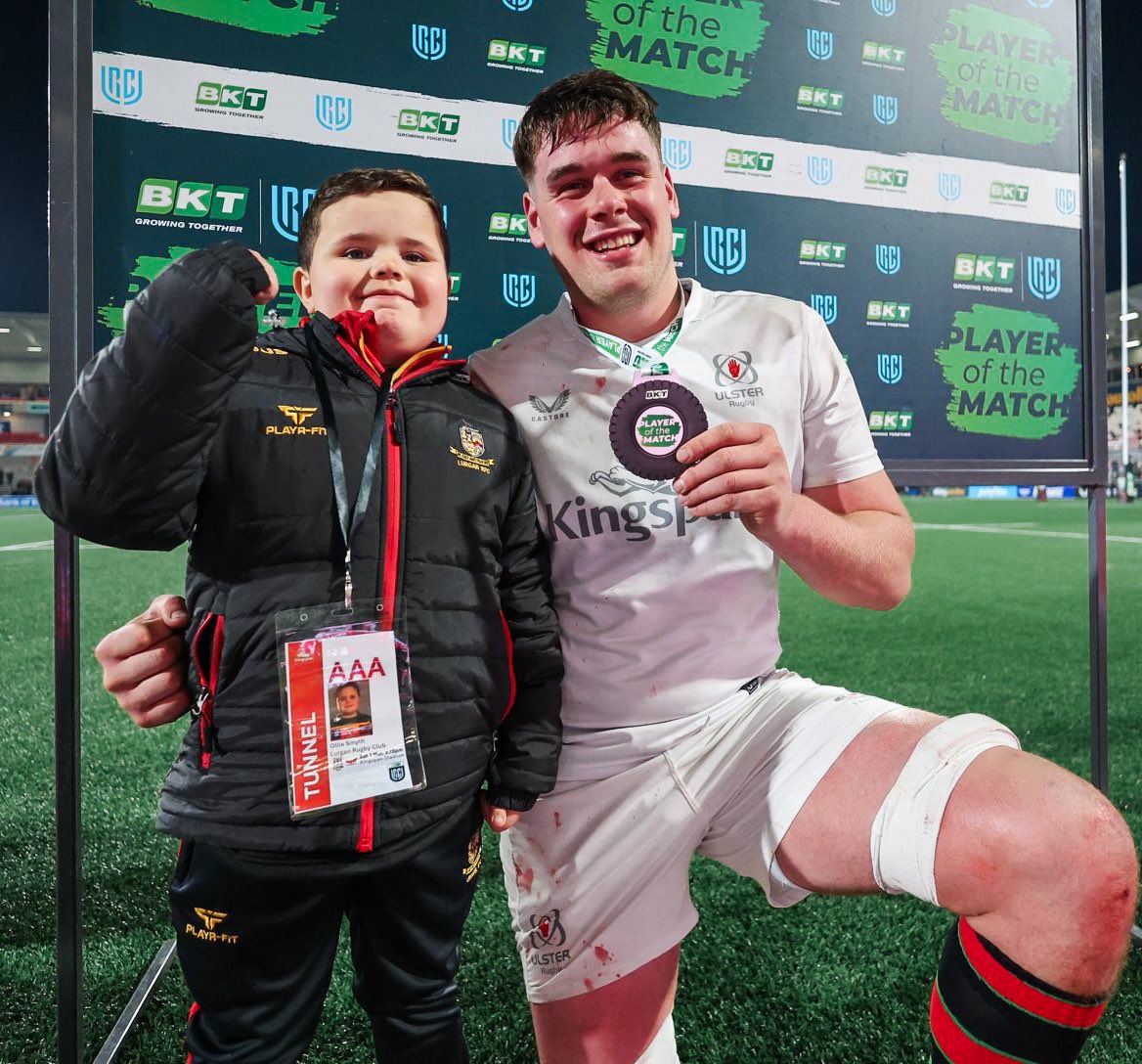 UlsterRugby's tweet image. Tonight’s POTM award present by Lurgan RFC’s  Ollie Smyth 🫶

@URCOfficial #OriginRound