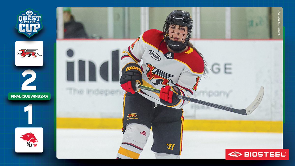 A second straight game goes the way of the <a href="/guelph_gryphons/">Guelph Gryphons</a>, with this latest win - a double-OT nail biter - clinching them the series sweep over York and a spot in the #OUA semifinals next week. 🏒

#QuestForTheCup | <a href="/BioSteelSports/">BioSteel</a>