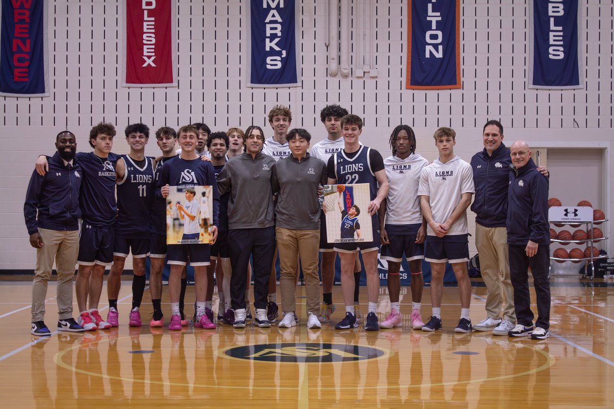SM ends the regular season 16-9 w/ a win over Groton, 75-42. This is the most wins in a decade and we are excited to keep building! We were led by CJ Farrell ‘27 w/ 25pts, Alex Echevarria ’26 w/ 16pts, Klaudius Skehel ‘25 w/ 11pts, and Jeremiah Murphy ‘25 w/ 10pts #GoSMLions