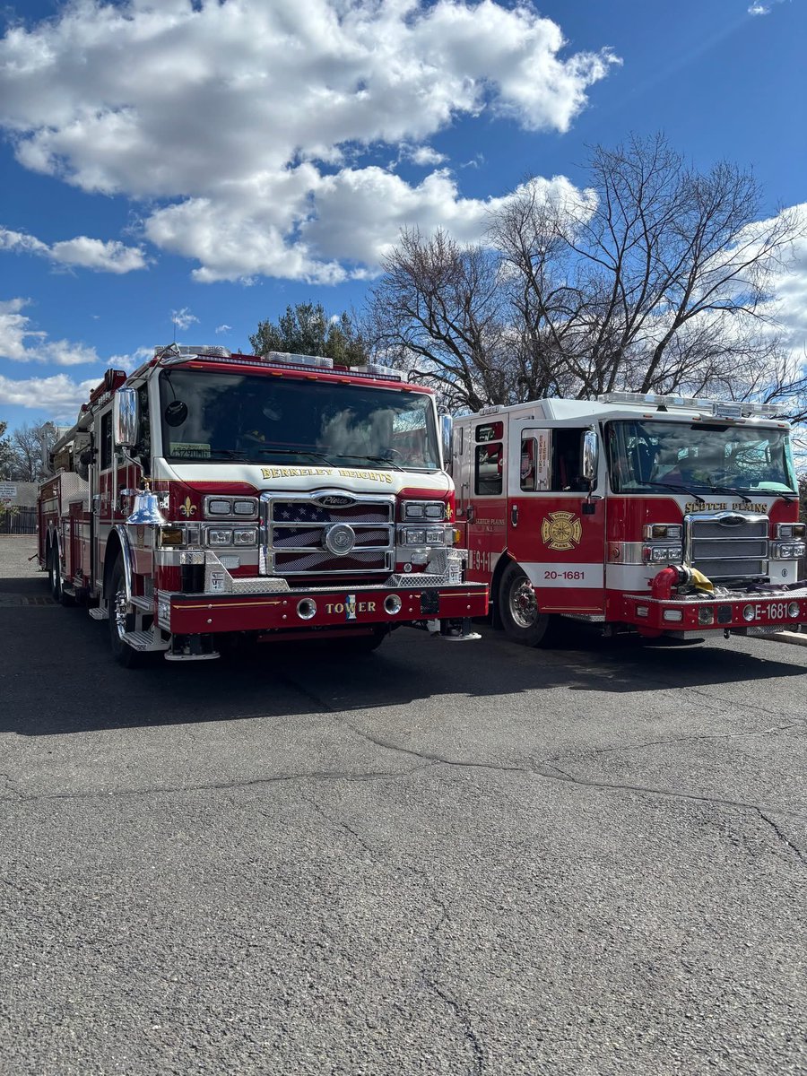 BerkeleyHghtsFD's tweet image. Yesterday Tower-1 responded to Bound Brook as part of a task force from Union County that included an engine from Plainfield and Scotch Plains. Bound Brook with assistance from neighboring towns were battling a 3 alarm fire.