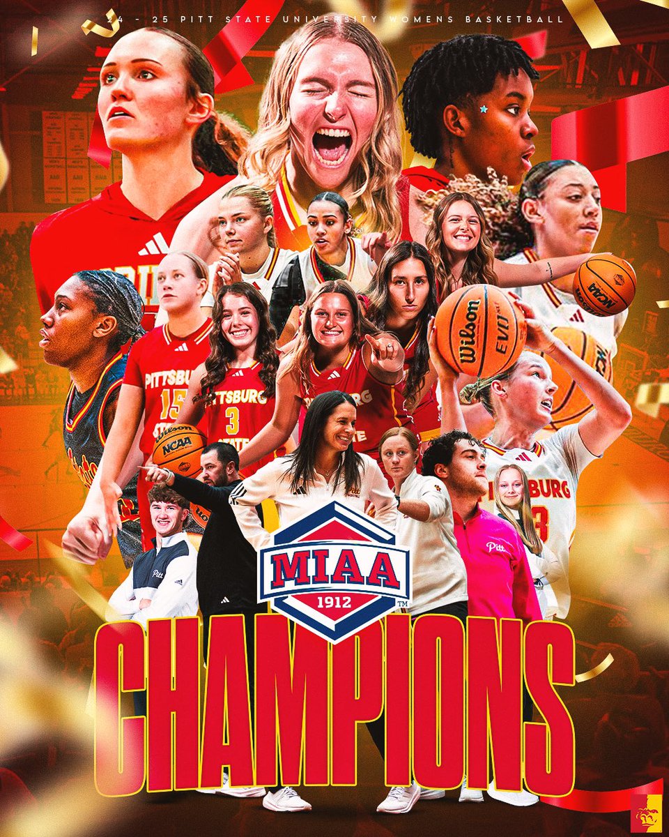 YOUR NEW MIAA WBB CHAMPIONS, THE PITT STATE GORILLAS 🏆🦍

#GoRillas