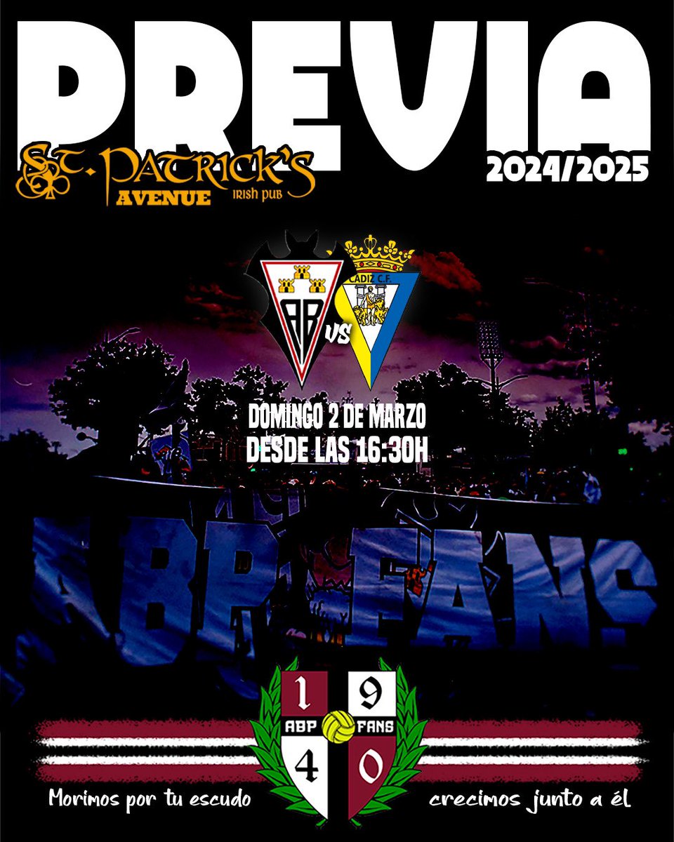 abpfans1940's tweet image. Domingo, fútbol, Previa…🦇⚽️🍻.

⌚️16:30
📍St.Patricks Avenue