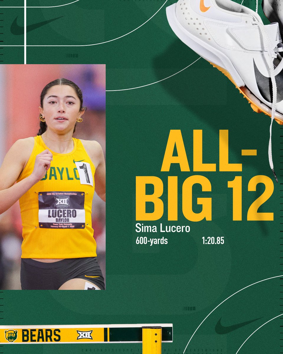 Look at her go 🤩

5th place finish and All-Big 12 honors for our Sima in the 600 yards 👏👏

#SicEm 🐻