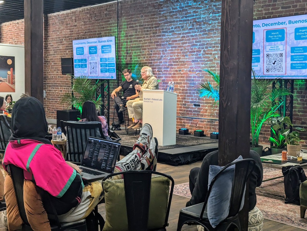 At ETHDenver right now, enjoying Bob Haywood's fireside chat on SEZs and global free zones. Great insights at the Zuzalu Showcase, thanks <a href="/XenofonofAthens/">Xenofon</a> and <a href="/longevion/">Laurence Ion</a> for hosting!