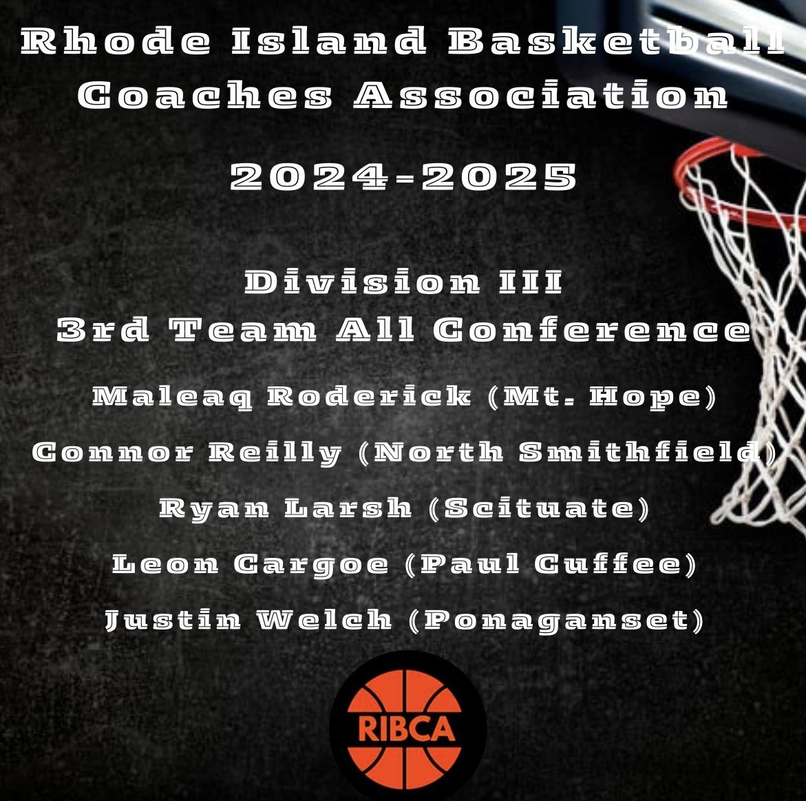 RIBCA - Division Three 
All Conference Team