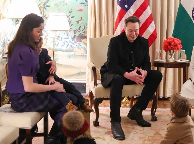 Elon Musk is pictured with Shivon Zilis and their children at Blair House in Washington DC, on Feb. 13, 2025. (Photo by Press Information Bureau / Handout/Anadolu via Getty Images)
Source: https://www.nydailynews.com/2025/03/01/elon-musk-14th-child-shivon-zilis/