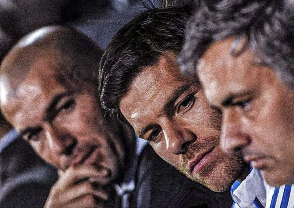 ElInmortal____'s tweet photo. Mi experiencia me pide a Zidane.

Mi cabeza a Xabi Alonso.

Mi corazón a Mourinho. https://t.co/d24A9FUg0b