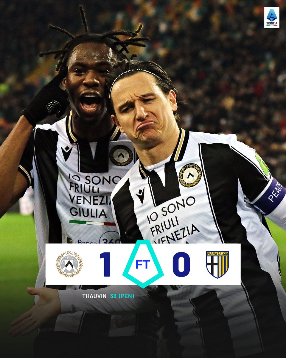 Udinese take all three points! ✅

#UdineseParma