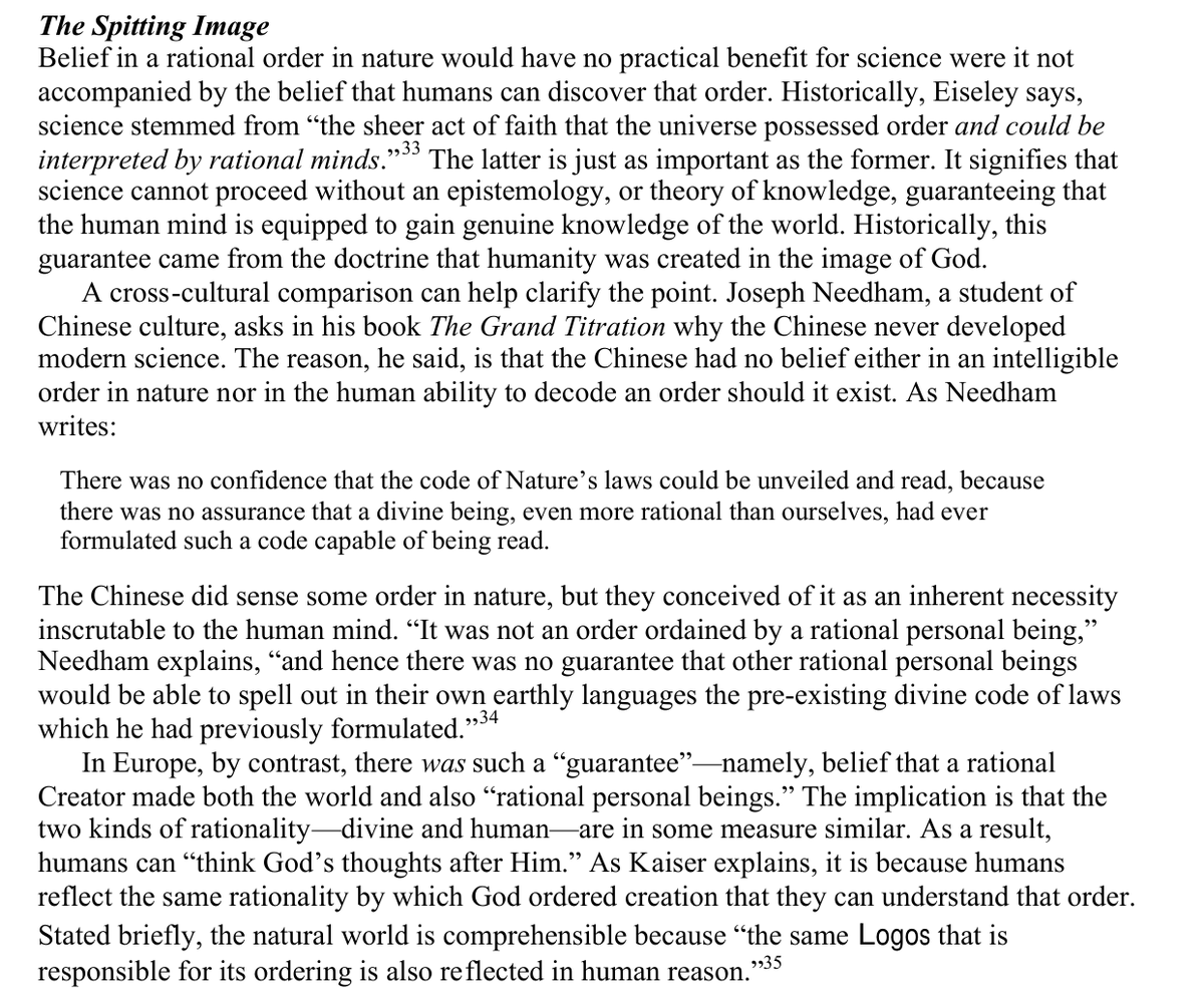 Why Christianity gave rise to modern science -- and China did not:
(From The Soul of Science)