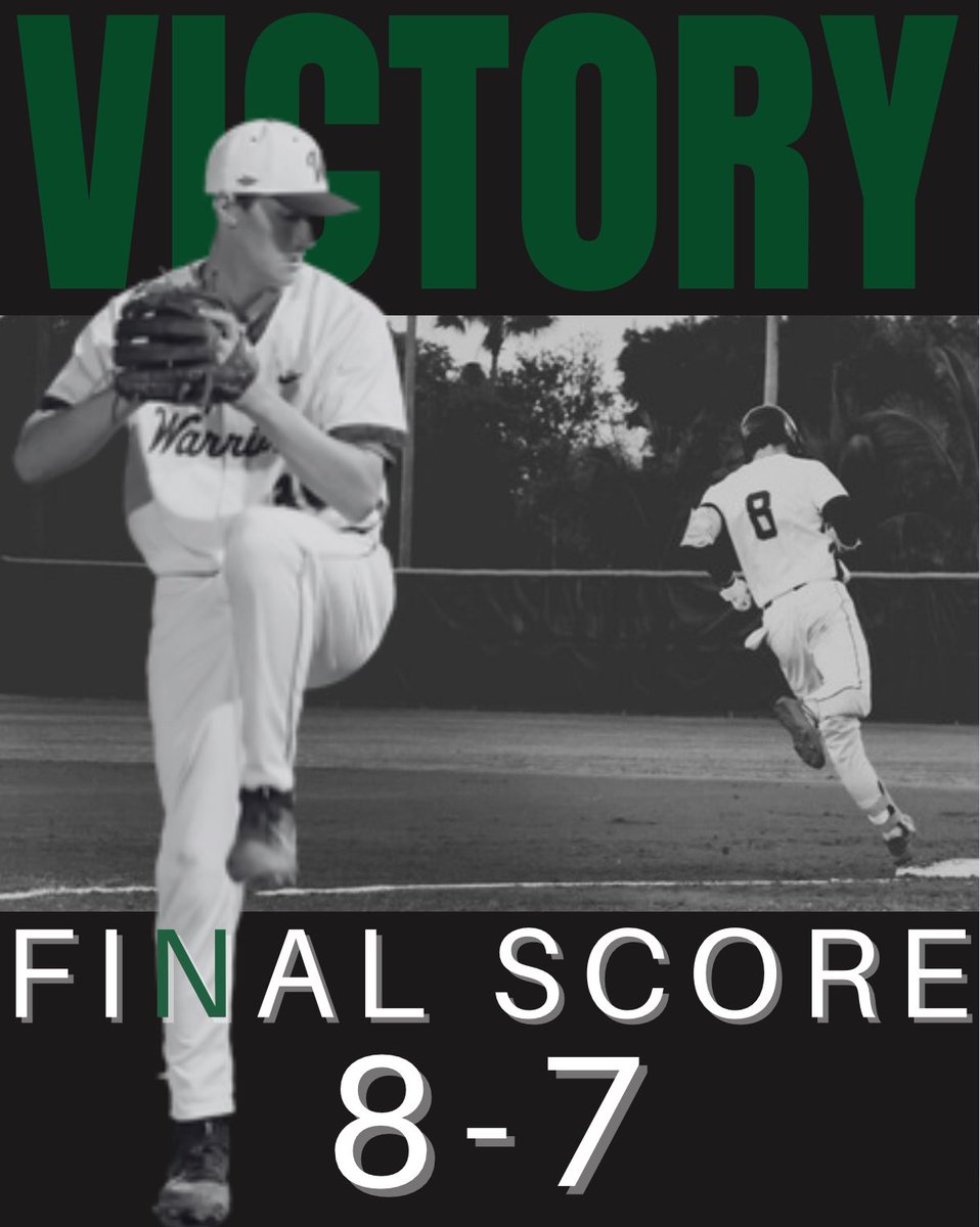Hard earned Win. Come back in sixth inning down six to tie the game 7-7 to finish strong with a walk off in 7th making score 8-7!! Congrats warriors on a great week.
#onemore #warriorswin #OneTribe