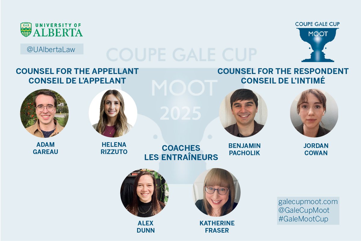 Best Factum Awards for #GaleCupMoot 2025 are:
Les prix du meilleur factum pour le #GaleCupMoot 2025 sont :

1st Place: University of Alberta– Appellant/ L’Appellant @Ualberta <a href="/UAlberta/">University of Alberta</a>Law
