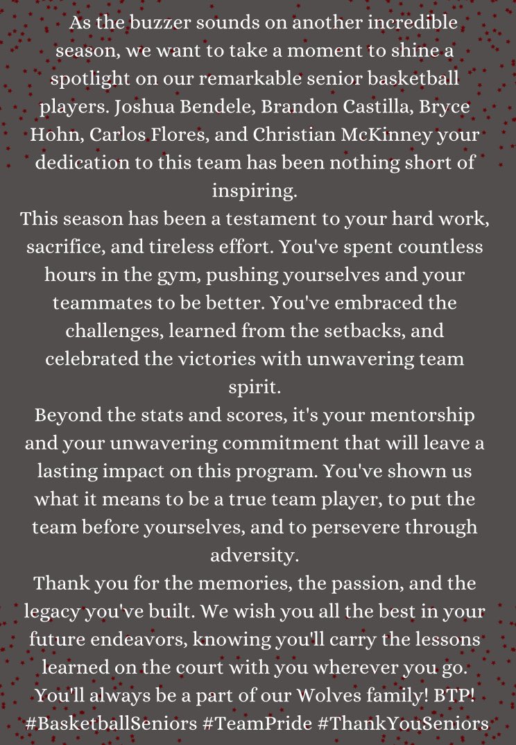 A special Thank You to our Seniors for putting in all the hard work to make this season special and helping to bring a District Championship to DHS!! <a href="/DavenportWolves/">DHS Wolves Athletics</a> <a href="/BuildThePack/">BuildThePack</a> #BTP