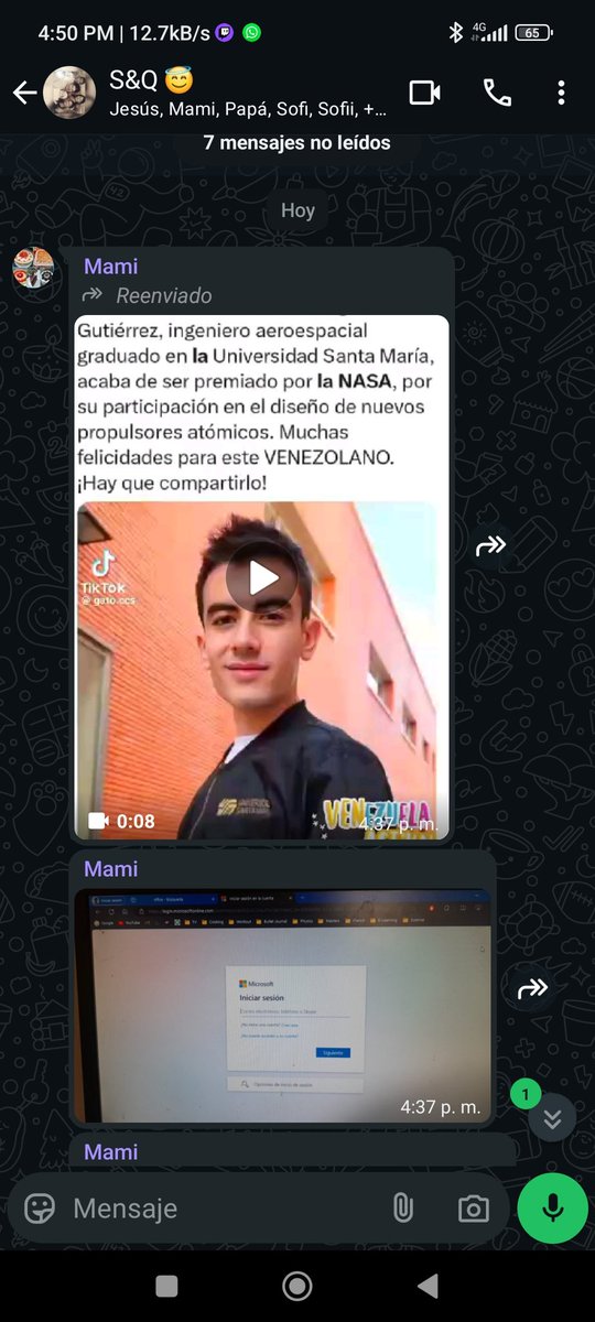 Mi mamá mando esto al grupo de la familia