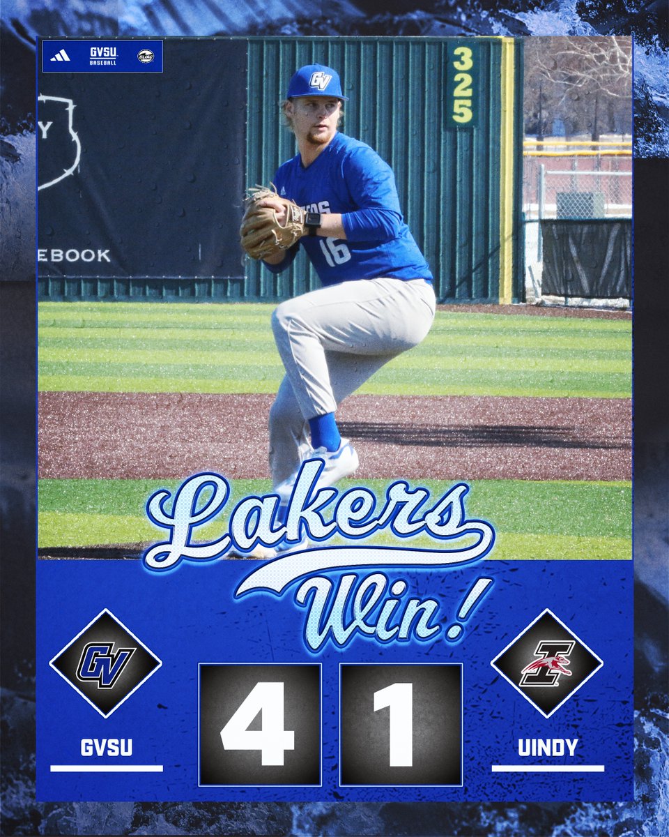 Final | GV 4, #5 Indianapolis 1

GV 6-2; UIndy 5-4

WP - Jayden Dentler (2-0)  7.0 IP, 7H, 1R, 3K
SV - Allan Thorington (2 SV) 2.0 IP, 1H

LF - Ryan Dykstra 1-4, 1R, 1 RBI, 1 HR
2B - Zach Warren 1-3, 1R, 1 RBI, 1 HR
CF - Ayden VanEnkevort 2-5, 1 RBI