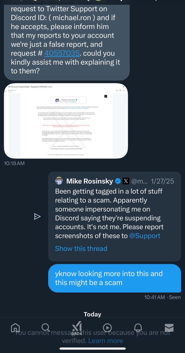 soberToDano's tweet photo. guys the other day someone tried to scam me 😭??? and idk if theyre just hacked or something but i felt i should share w yall in case yall get a message like this FROM YR OOMF !!! yall cant trust it lol https://t.co/P05HDgPE5T
