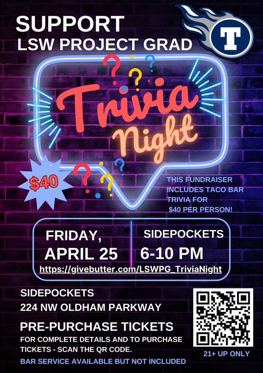 Need a date night? Ladies night out? Check out our Trivia Night!