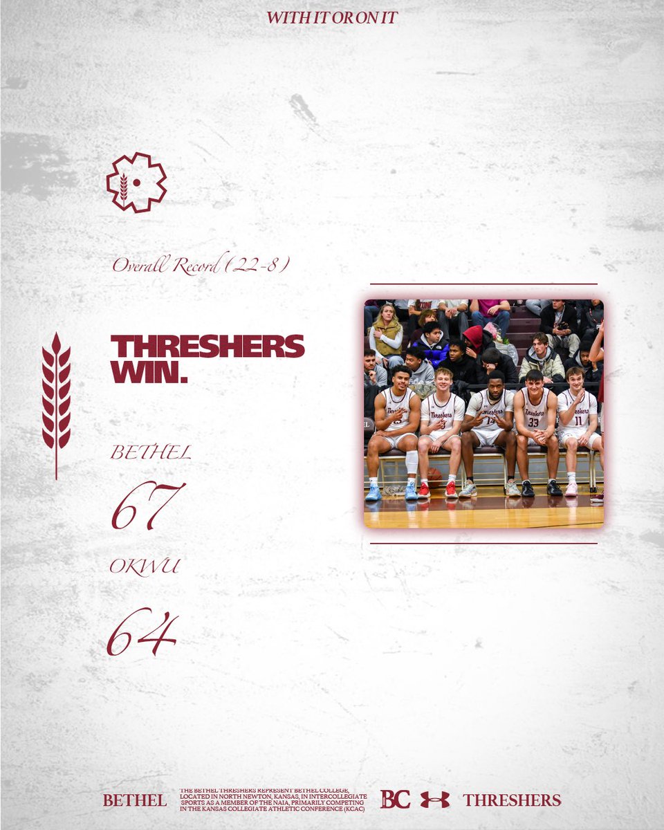 threshersmbb's tweet image. See ya’ll Monday in the KCAC Championship 💪🏼

#ThreshersMBB x #WithItOrOnIt