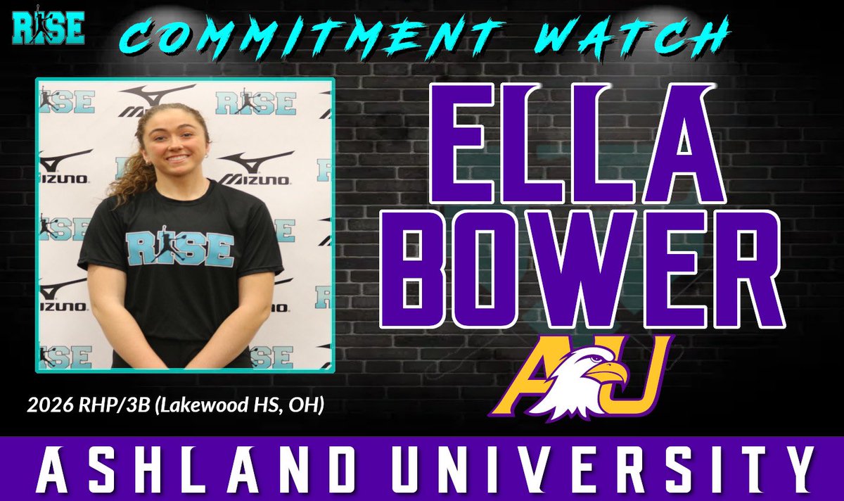 Commitment Watch:

2026 RISE Player-Ella Bower <a href="/EBower2026/">Ella Bower 2026</a> (Lakewood HS &amp; Lady Dukes) verbally commits to Ashland University (OH)! RISEfamily <a href="/AshlandUSball/">Ashland University Softball</a> 

Ella attended the Michigan Holiday Showcase!