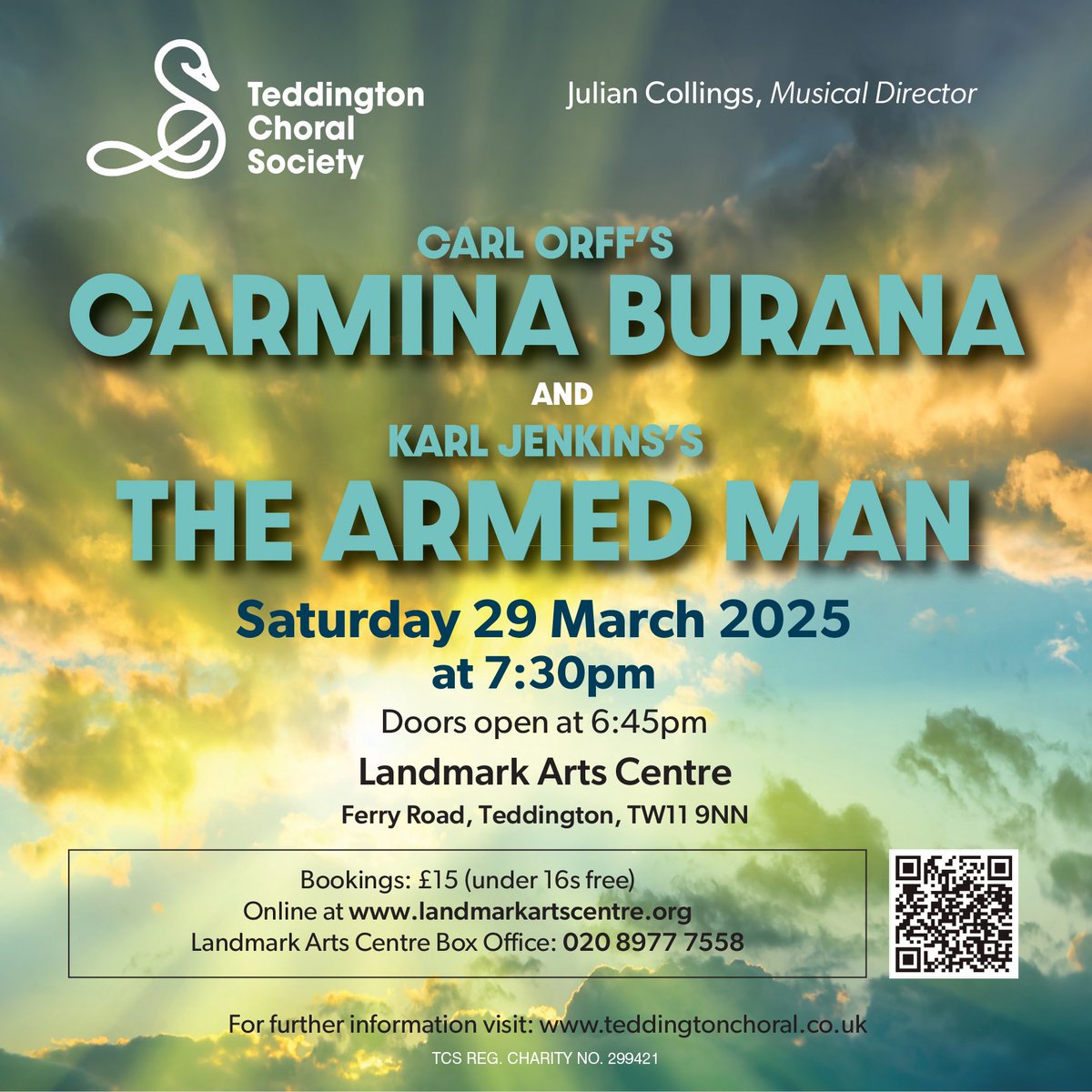 Soprano Eleanor Pennell-Briggs and tenor Joseph Doody are two of the four amazing professional artists who will join us on March 29th at <a href="/LandmarkArts/">Landmark Arts Centre</a> at 7:30pm. Carl Orff’s Carmina Burana and Karl Jenkins’s The Armed Man. 
more info and bookings: teddingtonchoral.co.uk/next-concert/.