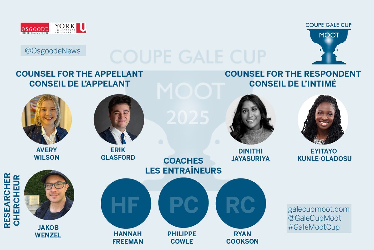 The 3 winners of the #GaleCupMoot @ACTL Dickson medals for exceptional oral performance are:

Les 3 gagnants de la médaille Dickson de la #GaleCupMoot @ACTL pour une performance orale exceptionnelle sont:

3. Avery Wilsonm, Osgoode Hall Law School <a href="/OsgoodeNews/">Osgoode Hall Law School of York University</a> @yorkuniversity