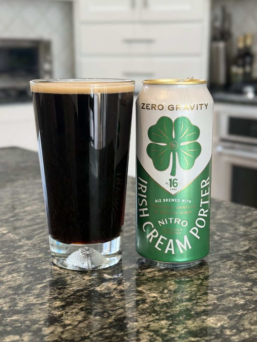 BV (@brianvolkert) on Twitter photo Irish Cream Porter from <a href="/zerogravitybeer/">Zero Gravity Beer</a>. Bit light on the “nitro” effect but makes up for it in strides with a lovely subtle cocoa flavor and creamy finish. #Stouturday Irish Cream Porter from <a href="/zerogravitybeer/">Zero Gravity Beer</a>. Bit light on the “nitro” effect but makes up for it in strides with a lovely subtle cocoa flavor and creamy finish. #Stouturday