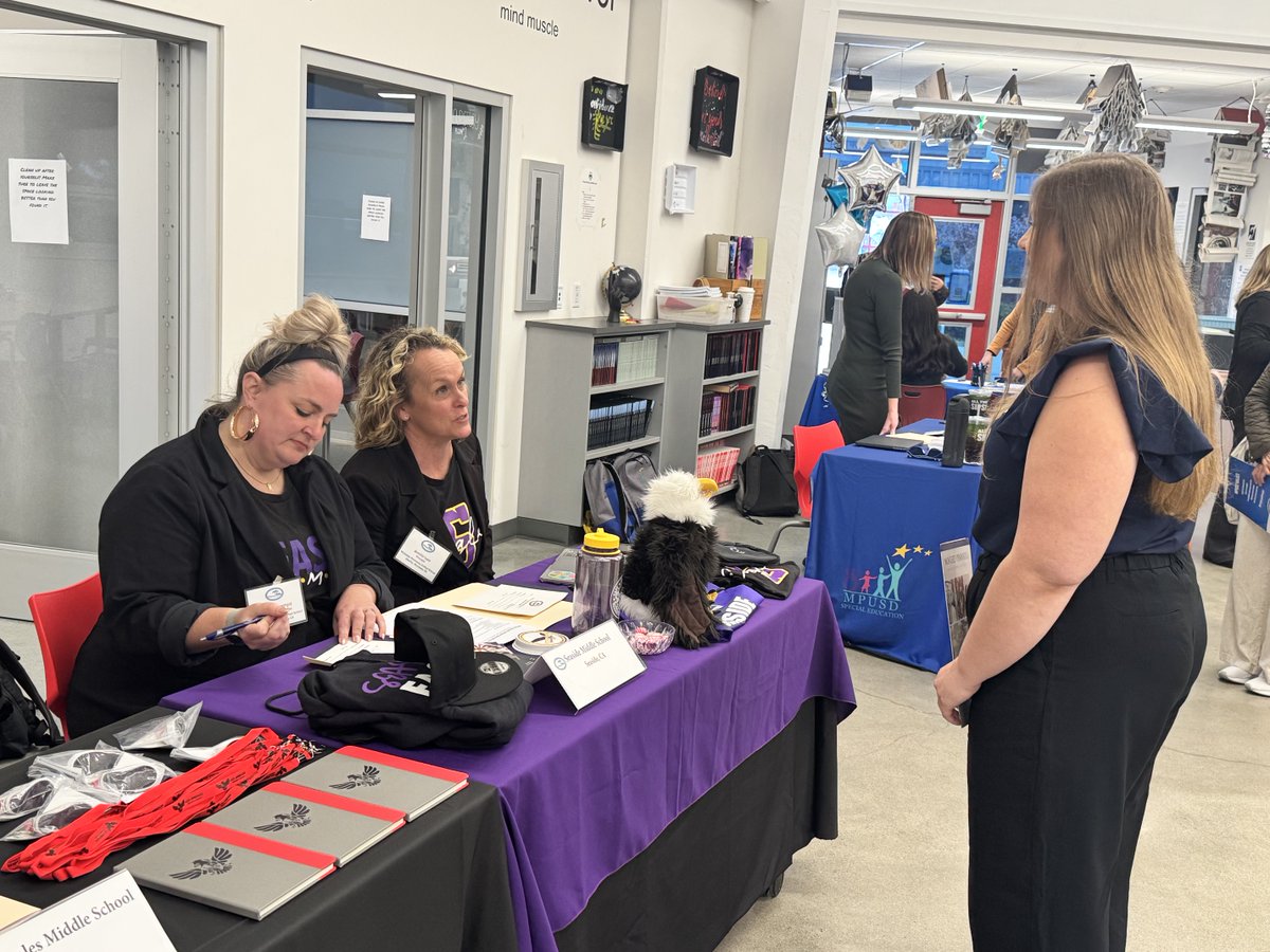 mpusdway's tweet image. Our Teacher Recruitment Fair was a success! Six offers made, one pending. Huge thanks to #TeamHR for organizing and to our secondary teams for representing our schools. Special thanks to our Special Education dept. We’re excited to welcome new team members! #mpusd #mpusdway
