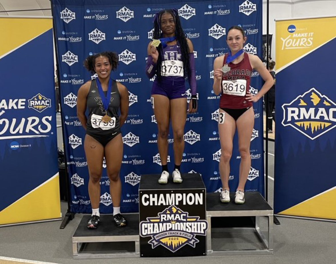 NMHU_Athletics's tweet photo. 🥇x 2 All American Ashley Barrett finished 1st in the 60m Dash and 1st in the 200m Dash at the RMAC Indoor Track &amp; Field Championships. 

Her winning time of 24.19 in the 200m Dash smashed the previous UCCS facility record of 24.80.

#ThisIsHighlands #NMHUSprintQueen https://t.co/Wk50SGRWbB