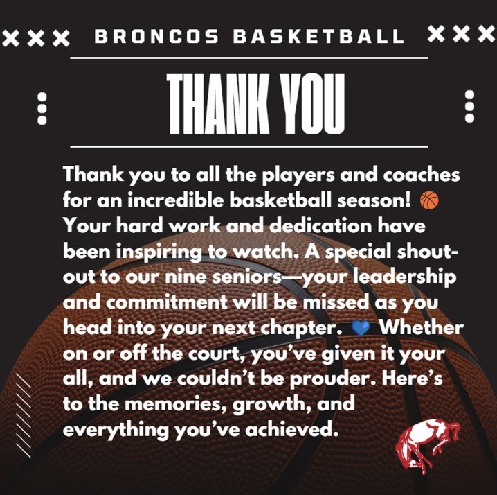 Thank you to everyone involved in our basketball program. See you next season 👋