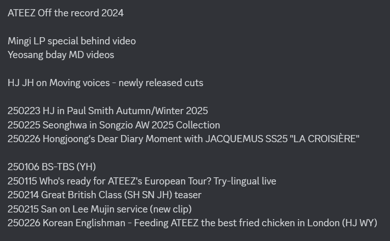 ATEEZ Content Masterlist tweet media