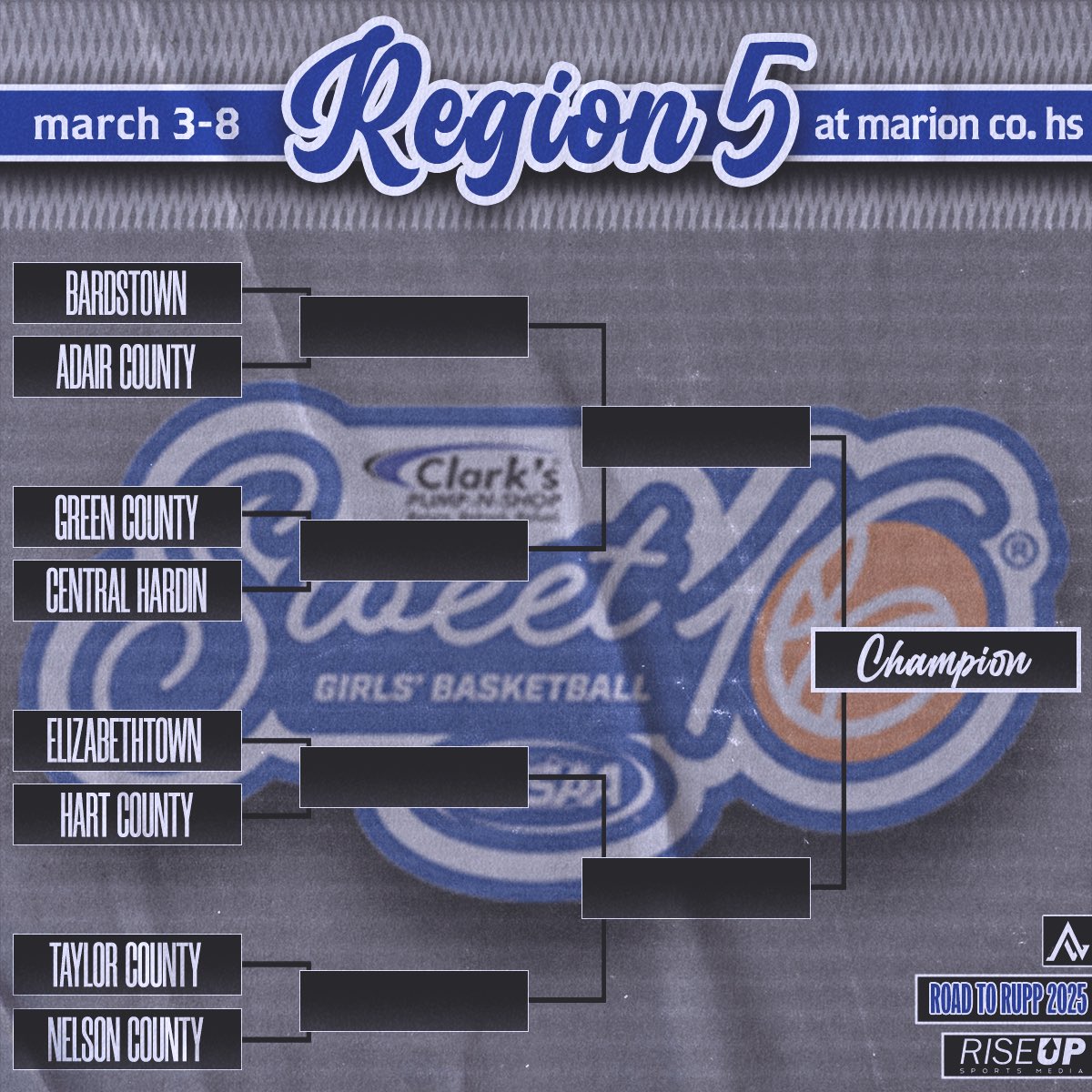 🏀𝗥𝗢𝗔𝗗 𝗧𝗢 𝗥𝗨𝗣𝗣 𝟮𝟬𝟮𝟱🏀

The 5th Region Tournament will tip-off Monday at Marion County HS👀

Could see multiple teams taking the crown in this region… will be interested to see how it plays out🤔