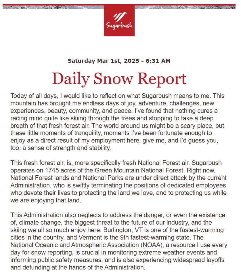 SeanCasten's tweet photo. Respect to Sugarbush.  2/3 https://t.co/7K3aawz2za
