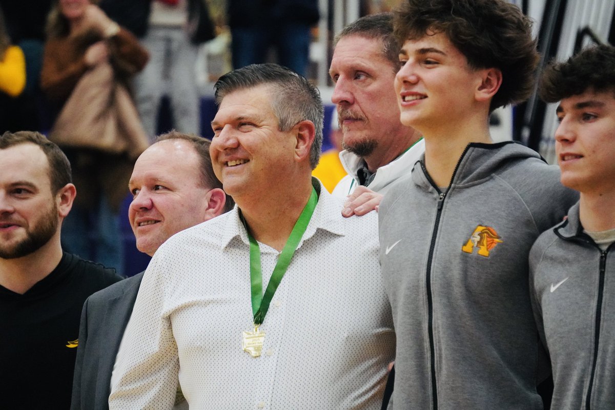 TheReportOhio's tweet image. Alter celebrates another district title, while Knights coach Eric Coulter celebrates win No. 300