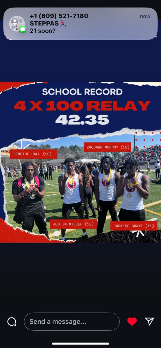 Jar’Kese ( Kese ) Grant (@jarkeseg_) on Twitter photo ❗️New record broken❗️ in the 4x100m relay shoutout my teammates <a href="/koachlane4/">Koach Lane</a> <a href="/BoulwareLeon/">Coach Boulware</a> <a href="/LE_FB1/">Lugoff-Elgin Football</a> <a href="/LugoffElginHigh/">Lugoff Elgin Athletics</a> <a href="/dhypen24/">Coach Robinson</a> ❗️New record broken❗️ in the 4x100m relay shoutout my teammates <a href="/koachlane4/">Koach Lane</a> <a href="/BoulwareLeon/">Coach Boulware</a> <a href="/LE_FB1/">Lugoff-Elgin Football</a> <a href="/LugoffElginHigh/">Lugoff Elgin Athletics</a> <a href="/dhypen24/">Coach Robinson</a>