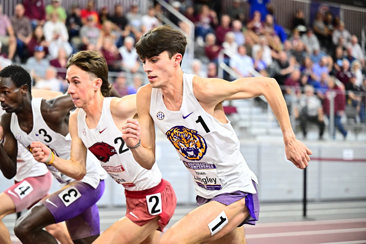 LSUTrackField's tweet photo. Emedy Kiplimo (4:07.01) and Rhen Langley (4:08.49) go 6th and 7th in the mile final to score for the Tigers!

➕5⃣ points https://t.co/j8AXBiKHTt