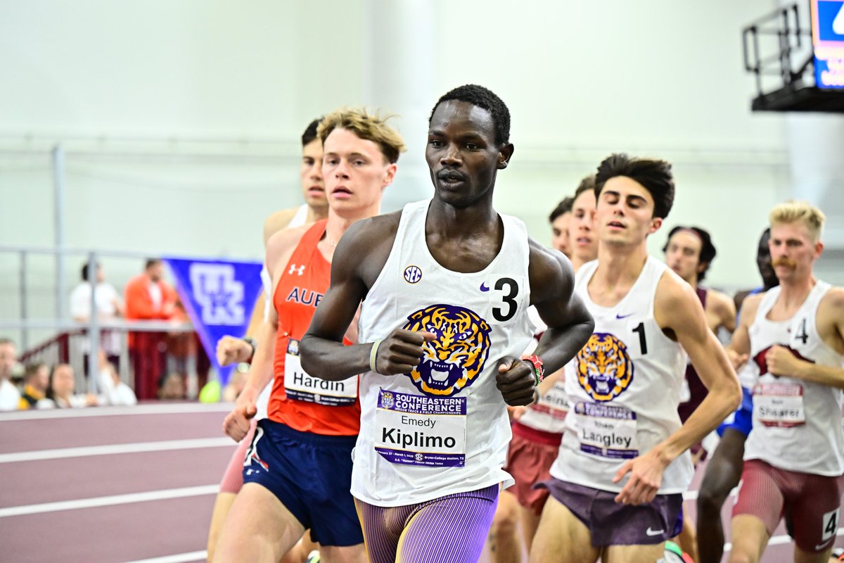 LSUTrackField's tweet photo. Emedy Kiplimo (4:07.01) and Rhen Langley (4:08.49) go 6th and 7th in the mile final to score for the Tigers!

➕5⃣ points https://t.co/j8AXBiKHTt