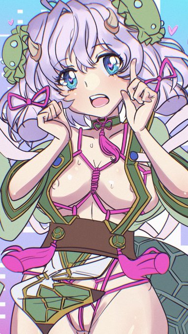 コミッション豊年亀さん配色まで。塗ります。 